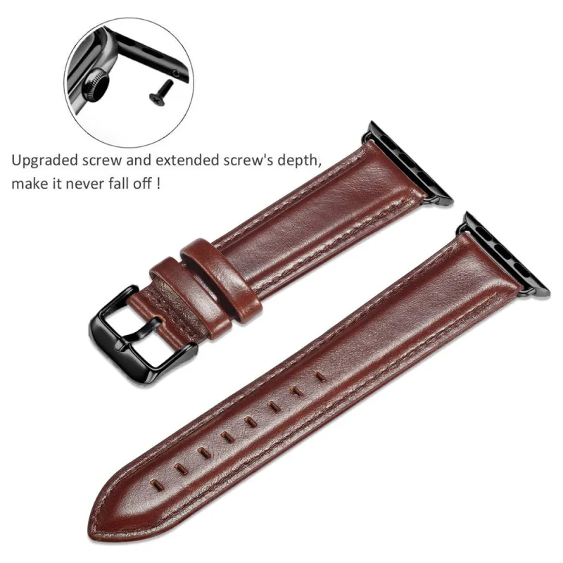 IWabcertoo Watch Band Apple Compatibility Cowhide Leather Material-7