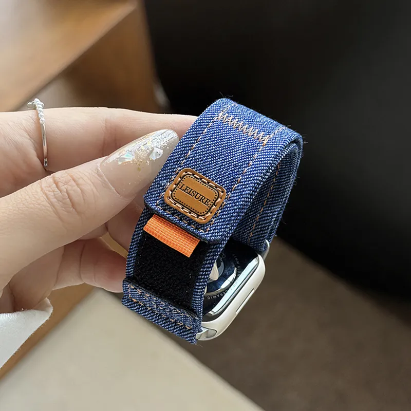 IWabcertoo Apple Compatibility Watch Band Denim Material-1