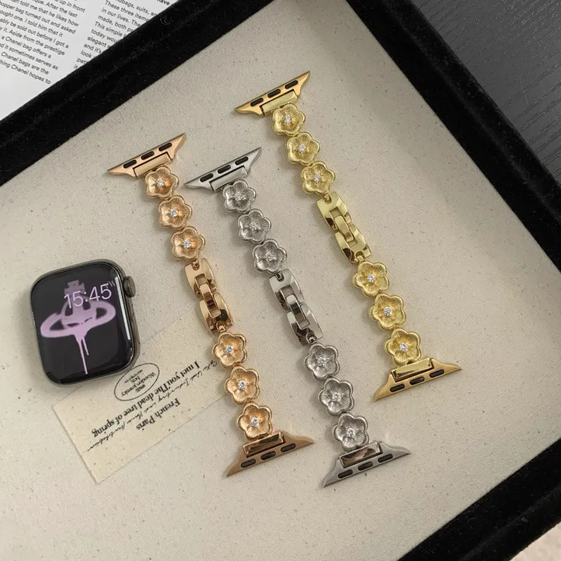 IWabcertoo Watch Band Apple Compatibility Zircon Material-5
