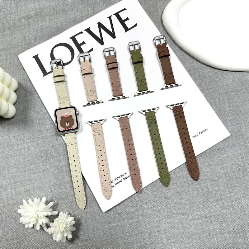 IWabcertoo Watch Band Apple Compatibility Genuine Leather Material-2
