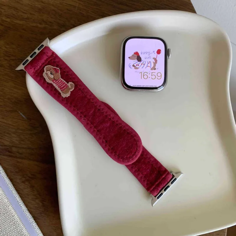 IWabcertoo Watch Band Apple Compatibility 185mm Canvas Material-10