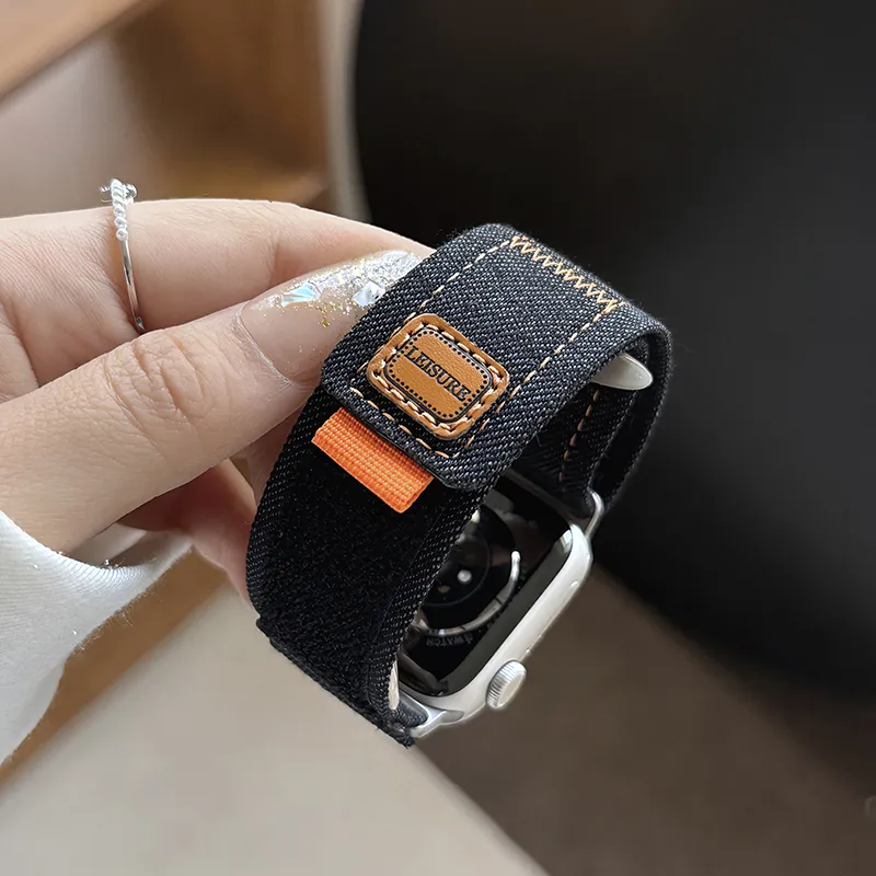 IWabcertoo Apple Compatibility Watch Band Denim Material-9