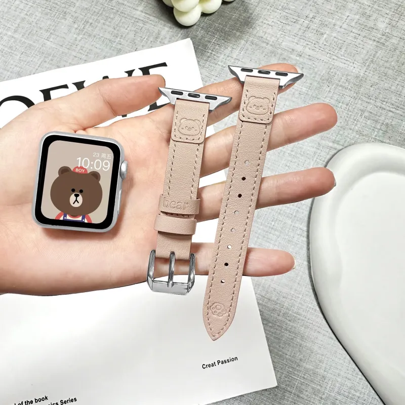 IWabcertoo Watch Band Apple Compatibility Genuine Leather Material-4