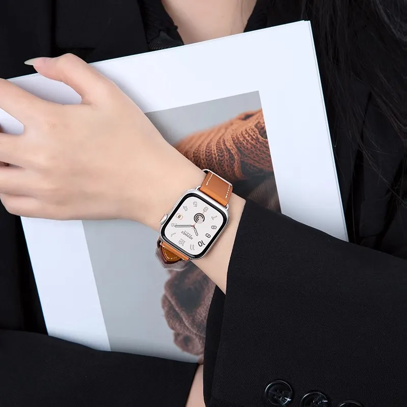 IWabcertoo Watch Band Apple Compatibility Genuine Leather Material-14