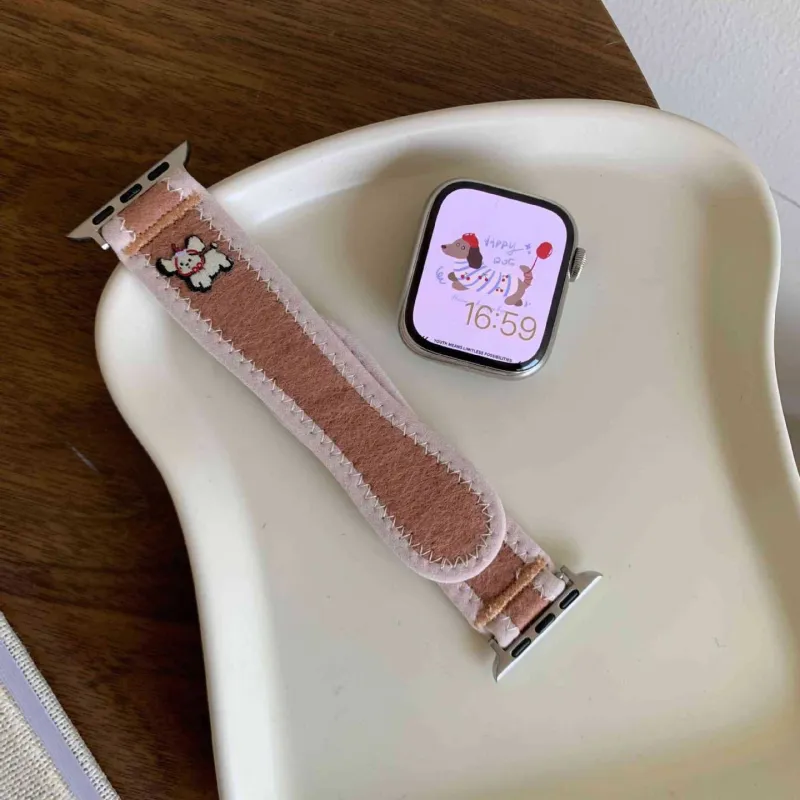 IWabcertoo Watch Band Apple Compatibility 185mm Canvas Material-8