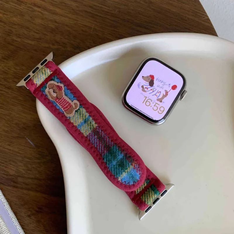 IWabcertoo Watch Band Apple Compatibility 185mm Canvas Material-14