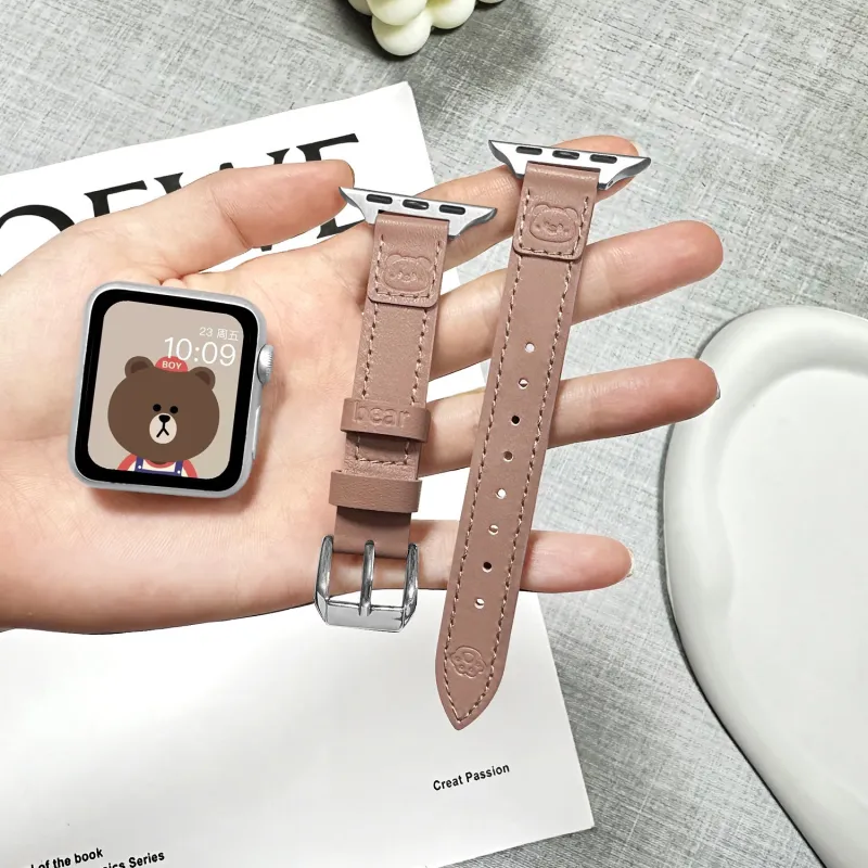 IWabcertoo Watch Band Apple Compatibility Genuine Leather Material-1