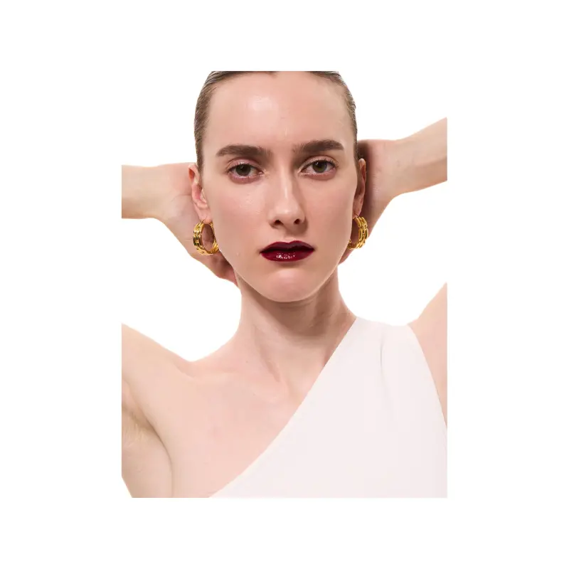 FANGFANGMARCEAU White Gold Plated Copper Earrings Unisex-4