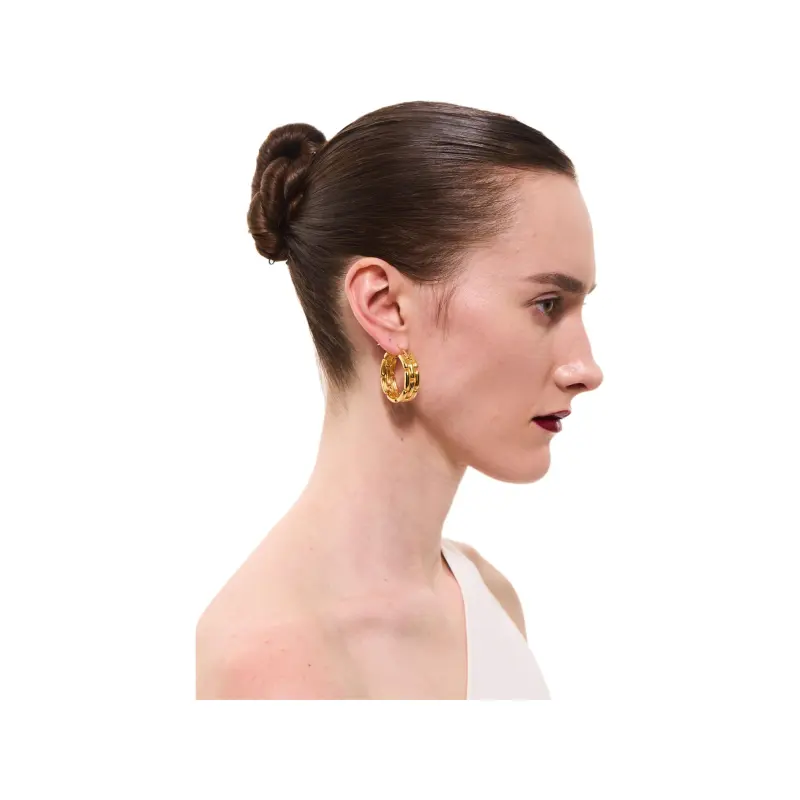 FANGFANGMARCEAU White Gold Plated Copper Earrings Unisex-5