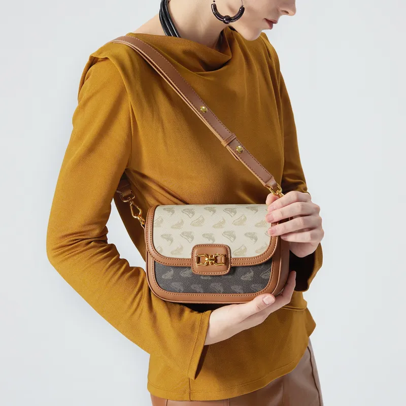 FAIRWHALE PVC Shoulder Bag Tubas Women's Dark Coffee-3