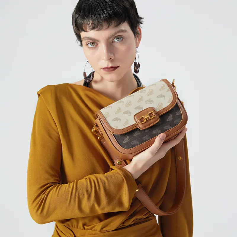 FAIRWHALE PVC Shoulder Bag Tubas Women's Dark Coffee-4