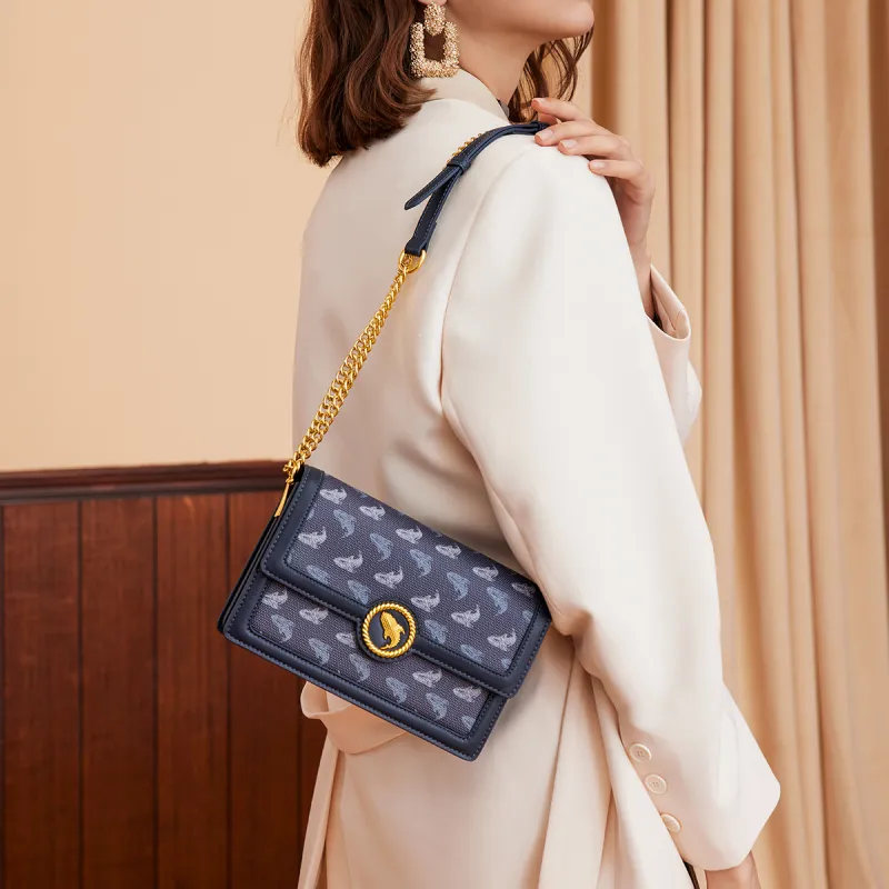 FAIRWHALE PVC Crossbody Bag Shoulder Bag Women's Dark Blue-6