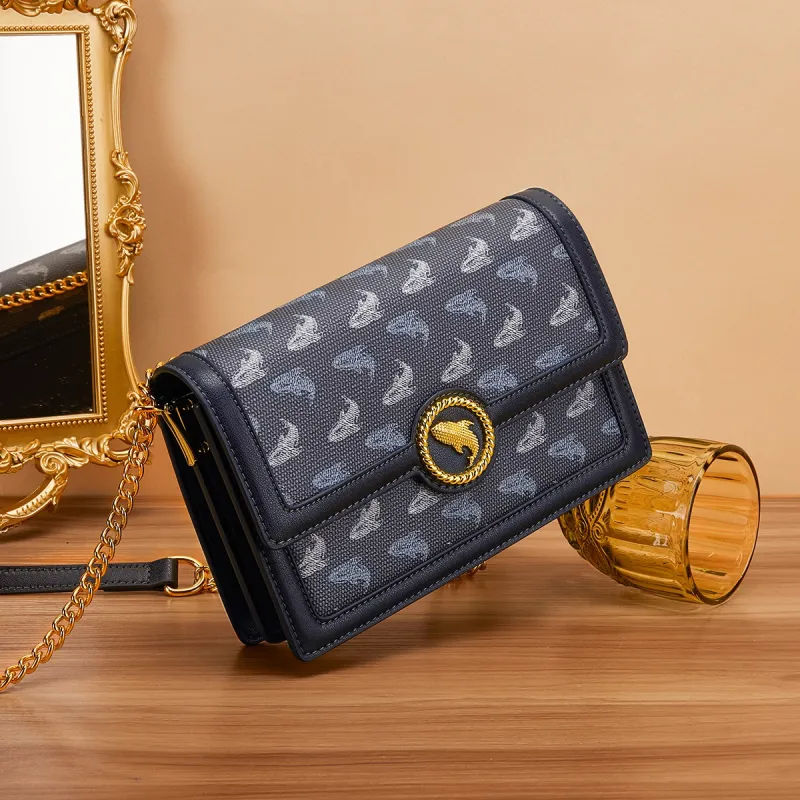 FAIRWHALE PVC Crossbody Bag Shoulder Bag Women's Dark Blue-3