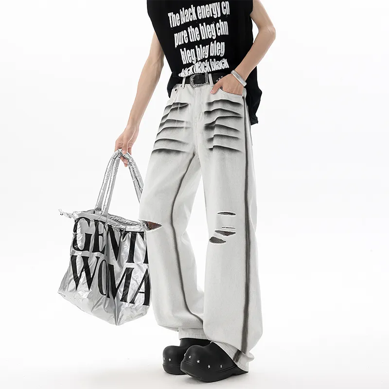 MEIPIN TANG Jeans Unisex White-3