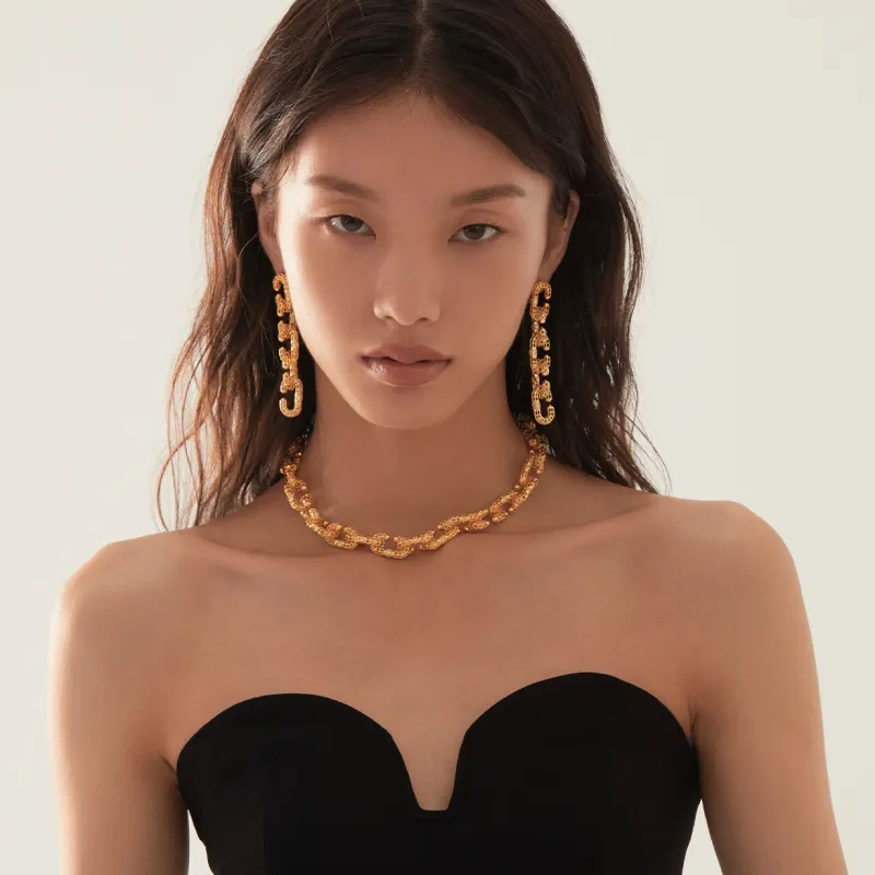 Mistova JEWELRY Eco Friendly Copper Gold Plated Inlaid Synthetic Zircon Data Cut Out Hoop Earrings Women's-4