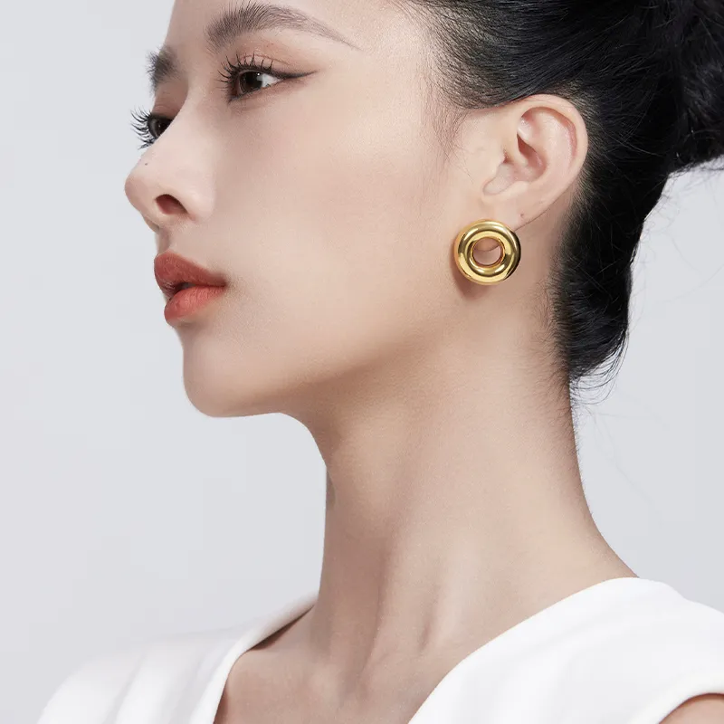 Mistova JEWELRY Gold Plated Copper Quality Hoop Earrings Women's-4