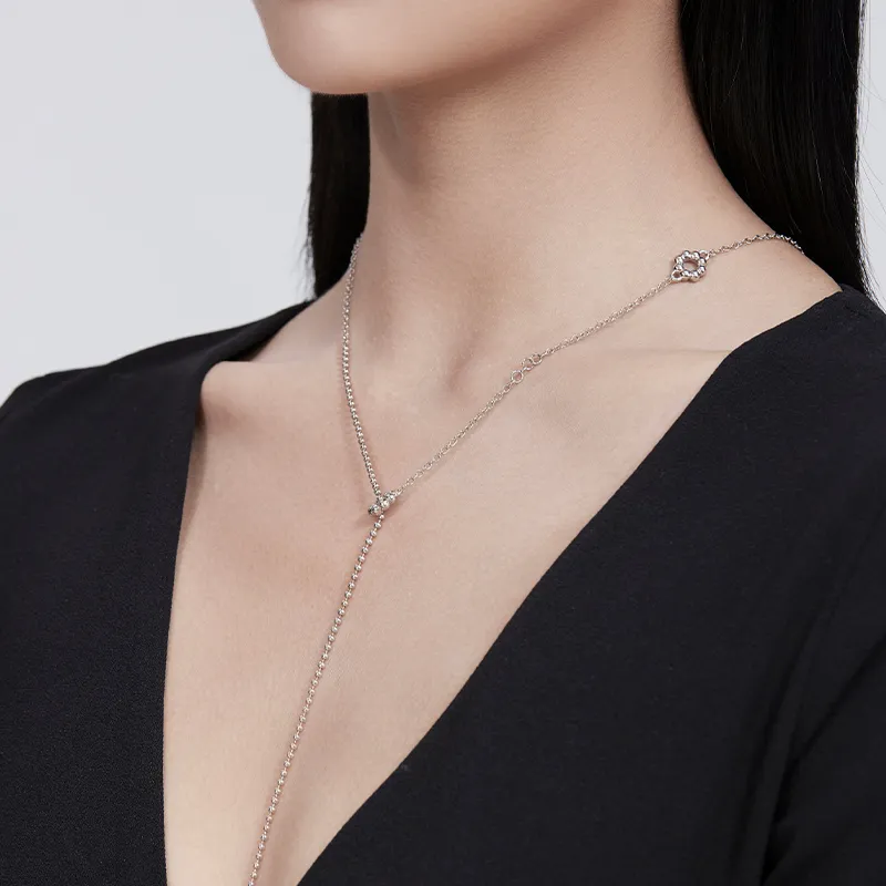 Mistova JEWELRY Eco Friendly Copper White Gold Plated Gravity Necklace Women's-3