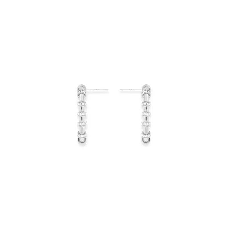 Mistova JEWELRY S925 Silver Chain Ring With Stone Earrings Women's-1