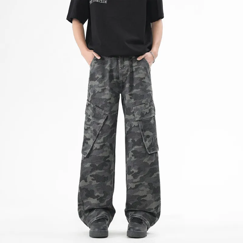 WSRX Cargo Pants Unisex Camouflage Gray-2