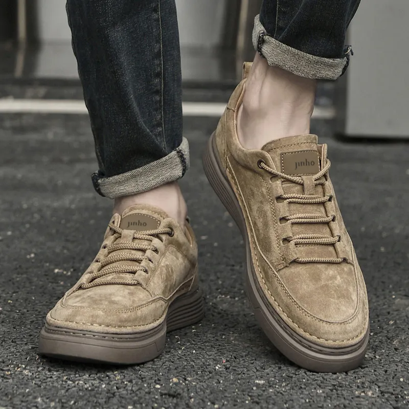 Jinho Skateboard Shoes Men Low Top Brown/Khaki-2
