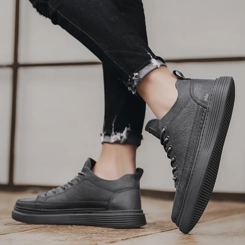 Jinho Skateboard Shoes Men Low Top Black-7
