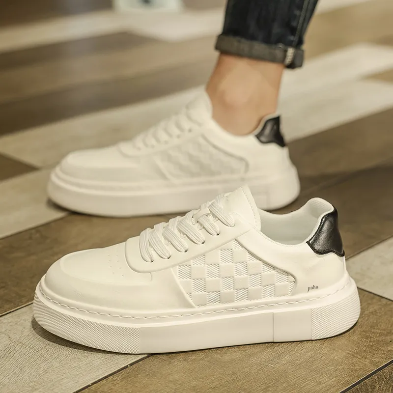 Jinho Skateboard Shoes Men Low Top White/Apricot-2