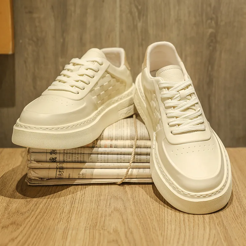 Jinho Skateboard Shoes Men Low Top White/Apricot-7