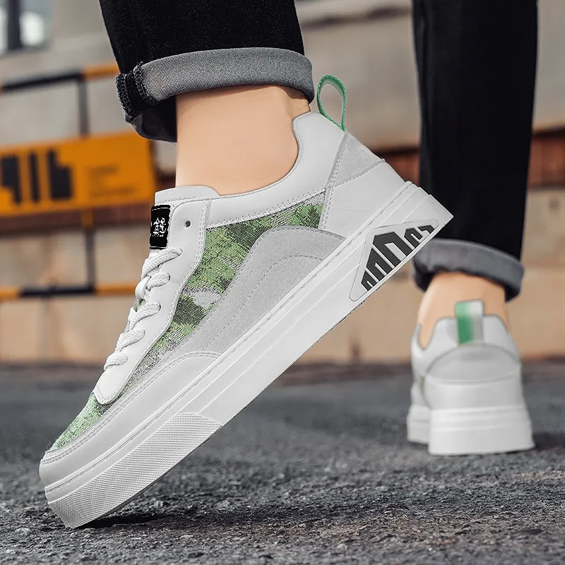 Jinho Skateboard Shoes Men Low Top Gray/Green-7