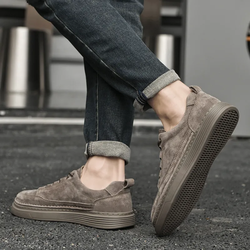 Jinho Skateboard Shoes Men Low Top Brown/Khaki-13