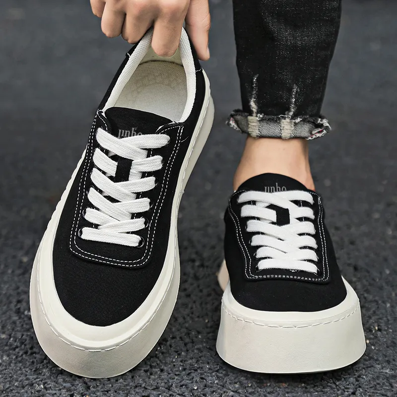 Jinho Canvas Shoes Men Low Top Black-1