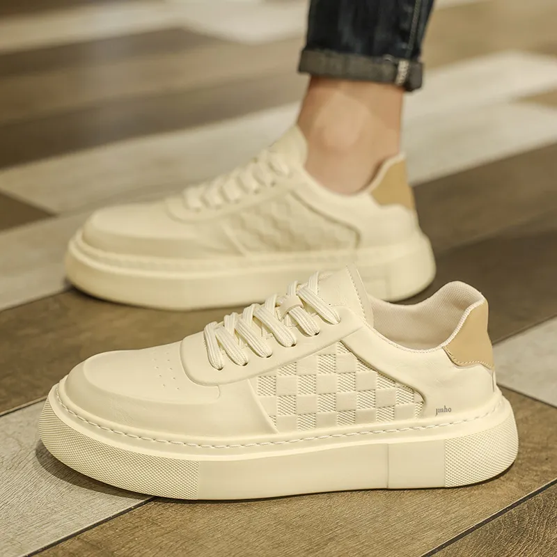 Jinho Skateboard Shoes Men Low Top White/Apricot-5