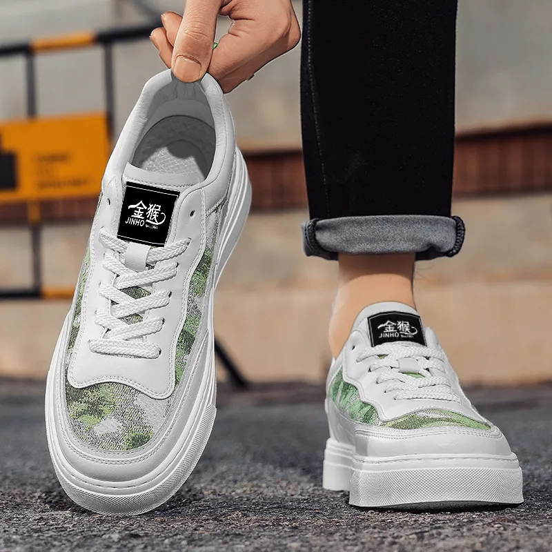 Jinho Skateboard Shoes Men Low Top Gray/Green-6