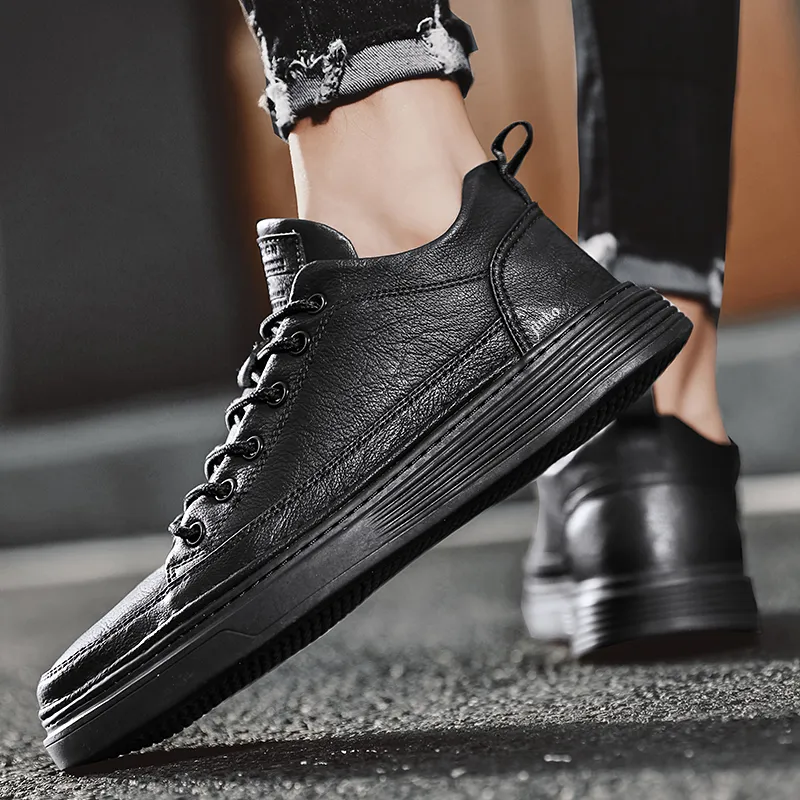 Jinho Skateboard Shoes Men Low Top Black-4