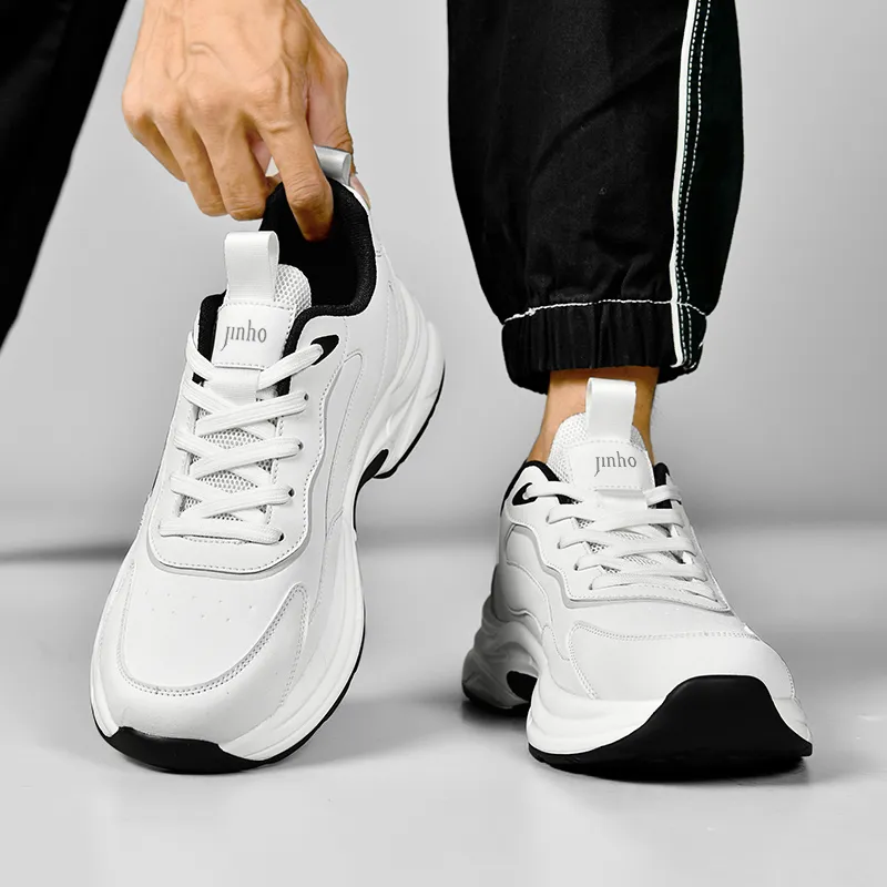 Jinho Chunky Sneakers Men Low Top Gray/White/Apricot-7