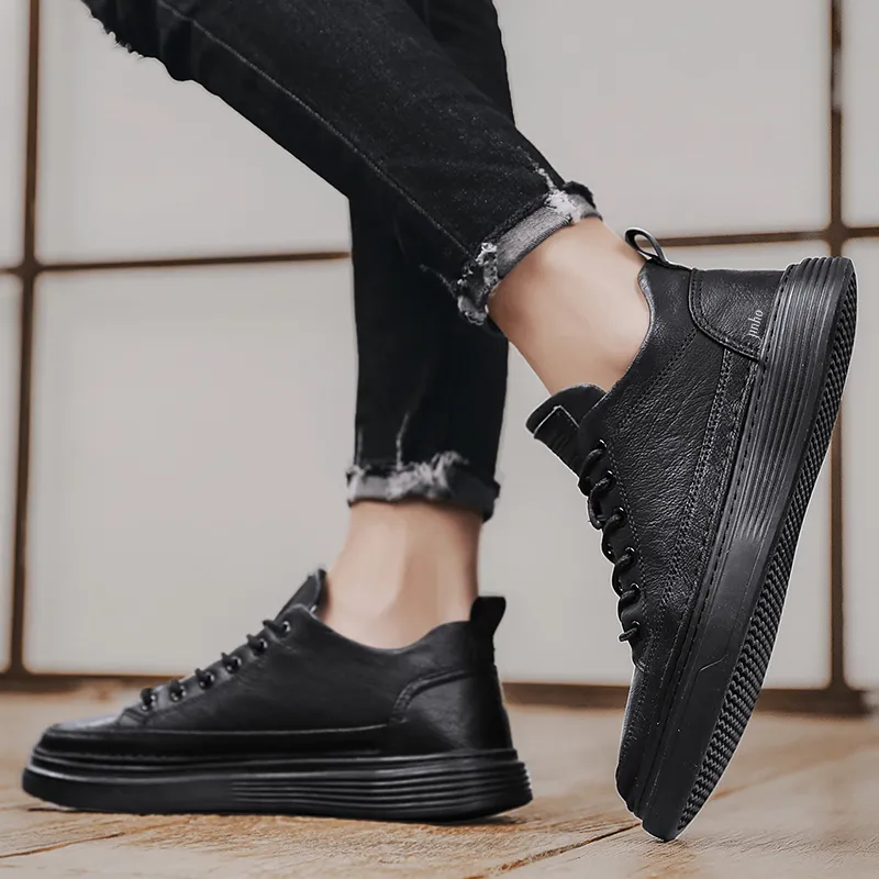 Jinho Skateboard Shoes Men Low Top Black-2