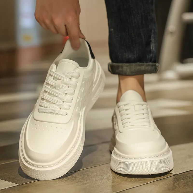 Jinho Skateboard Shoes Men Low Top White/Apricot-1