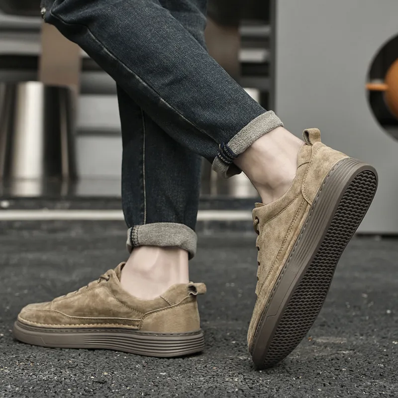 Jinho Skateboard Shoes Men Low Top Brown/Khaki-3