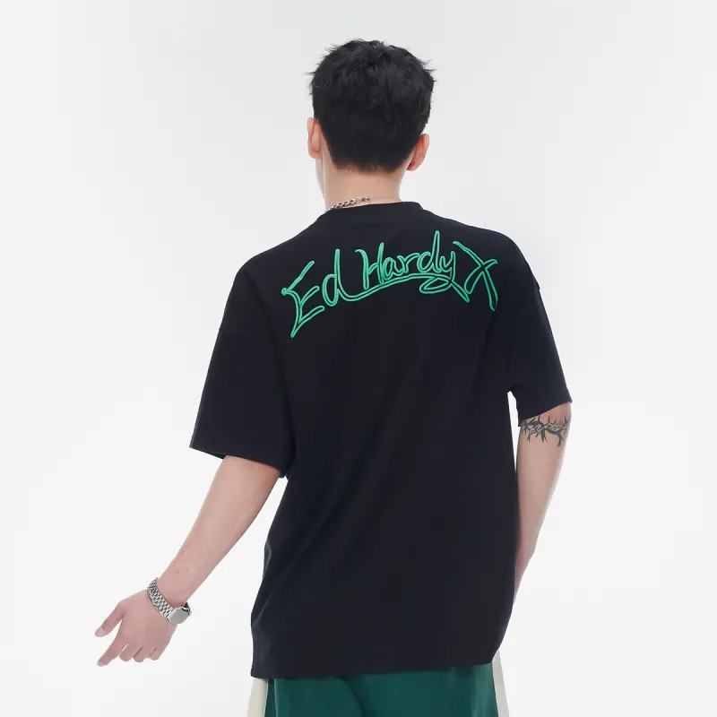 ED HARDY X Drop Shoulder Sleeve T-Shirt Unisex Multicolor-5