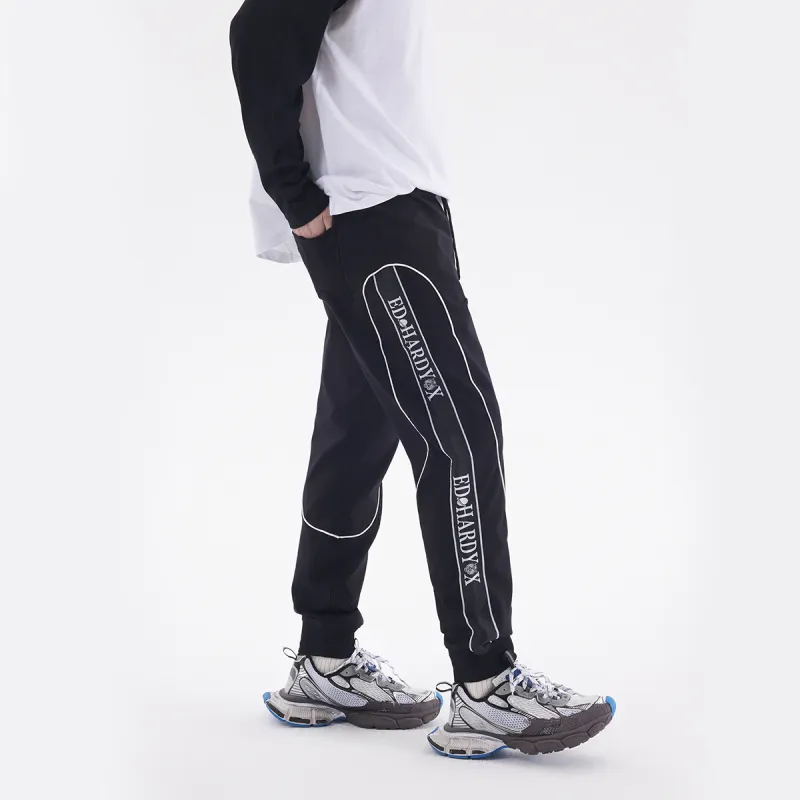 ED HARDY X Knitted Sports Pants Unisex Black-8