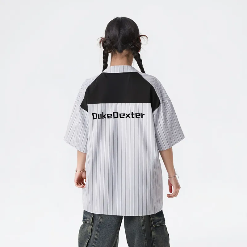 DUKE+DEXTER Shirts Unisex White Base Black Stripes-2