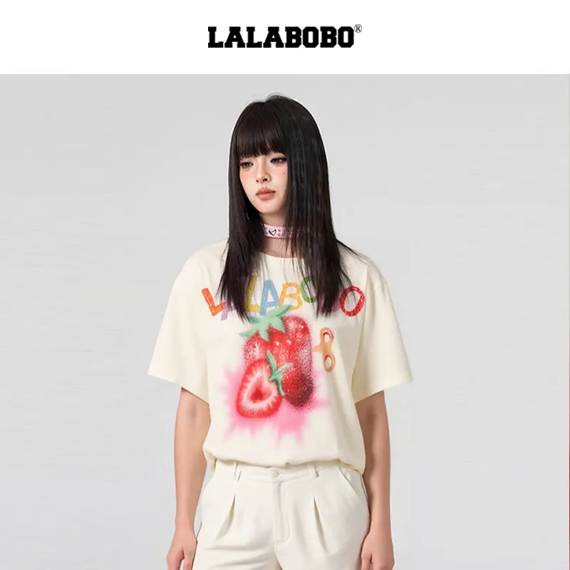 LALABOBO Drop Shoulder Sleeve T Shirt Women's-0