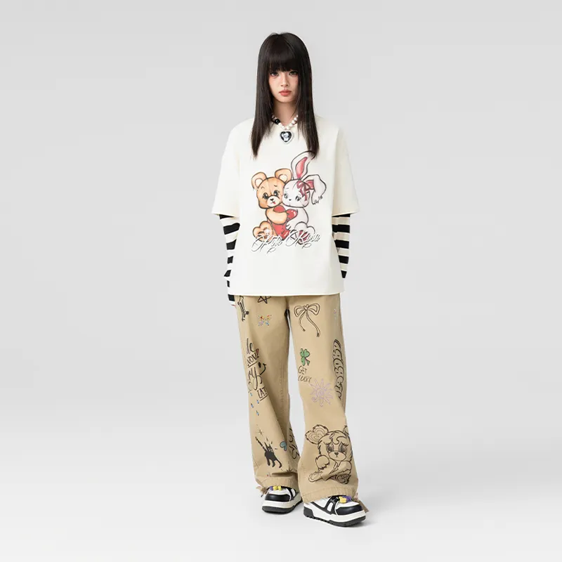LALABOBO T Shirts Women's Beige-6