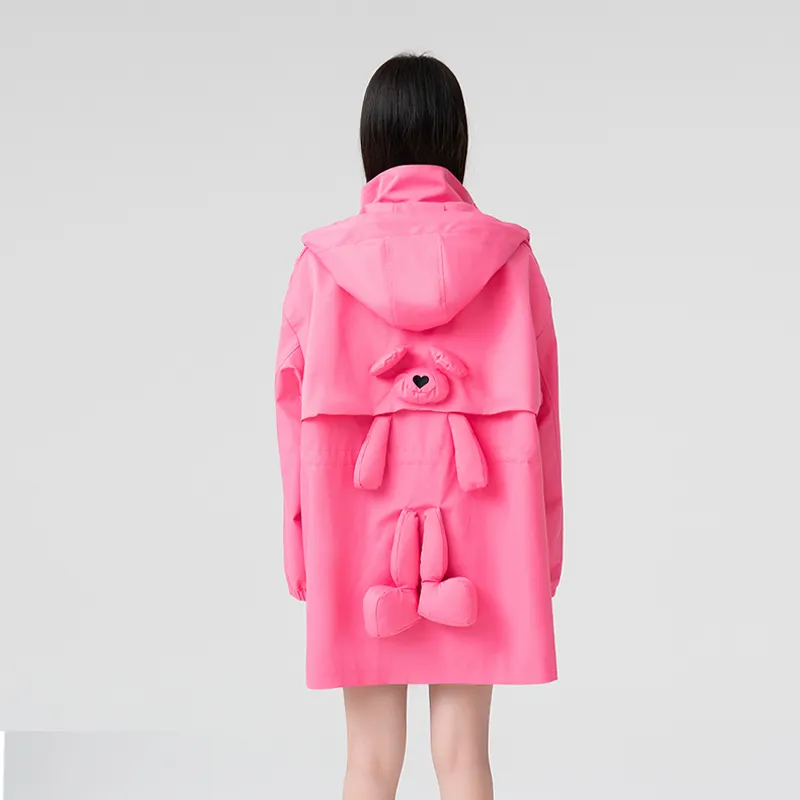 LALABOBO Trench Coats Women's Pink-1