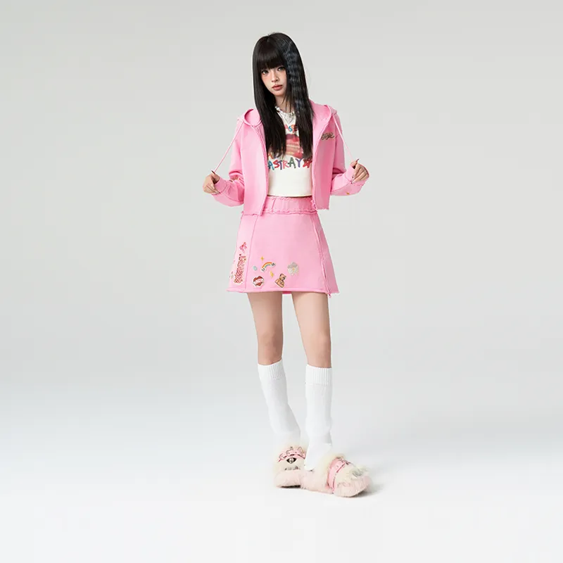 LALABOBO Casual Short Skirts Women's Pink-5
