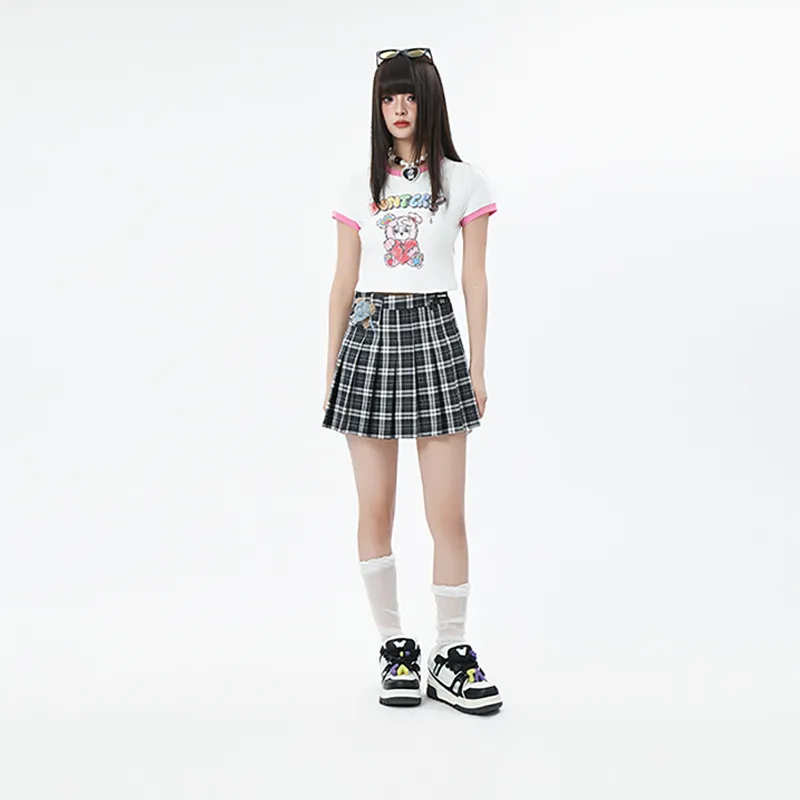 LALABOBO Casual Short Skirts Women's Black-5