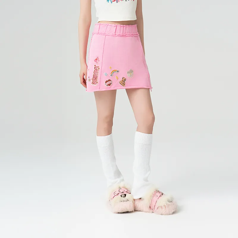 LALABOBO Casual Short Skirts Women's Pink-3