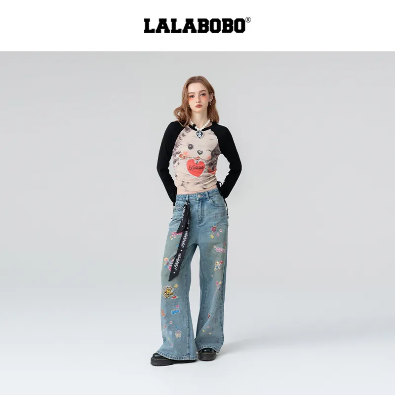 LALABOBO Jeans Women's Denim Blue-3