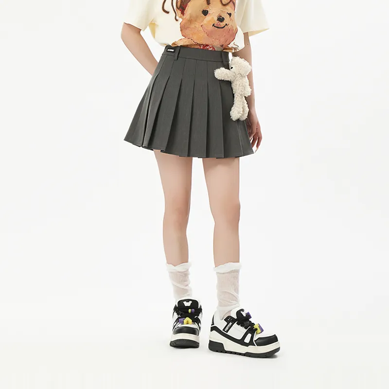 LALABOBO Casual Short Skirts Women's Gray-2