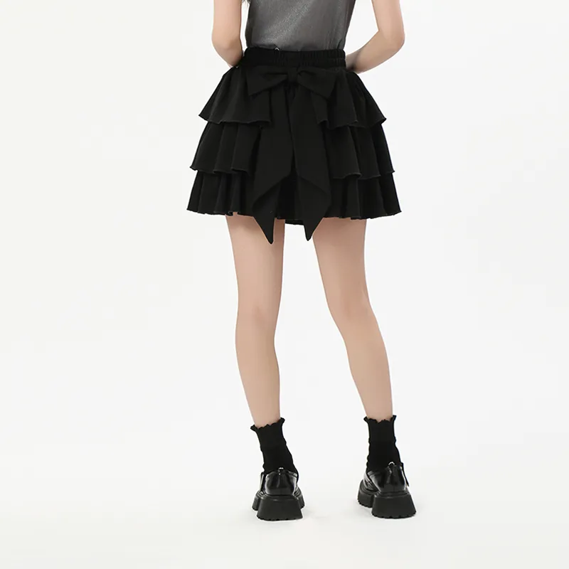LALABOBO Casual Short Skirts Women's Black-3