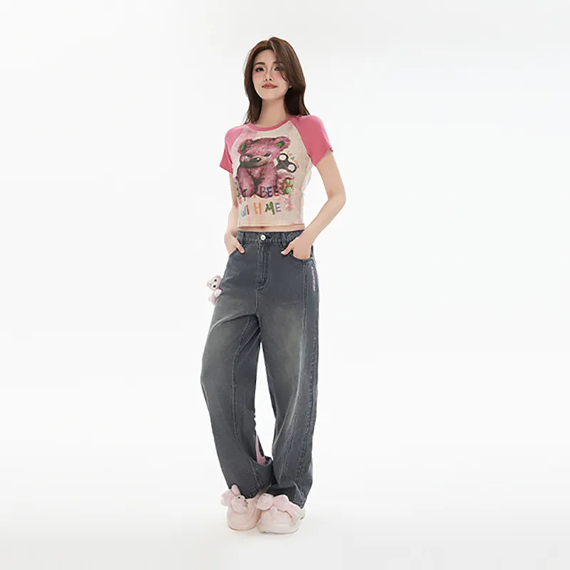 LALABOBO Jeans Women's Black Denim-3